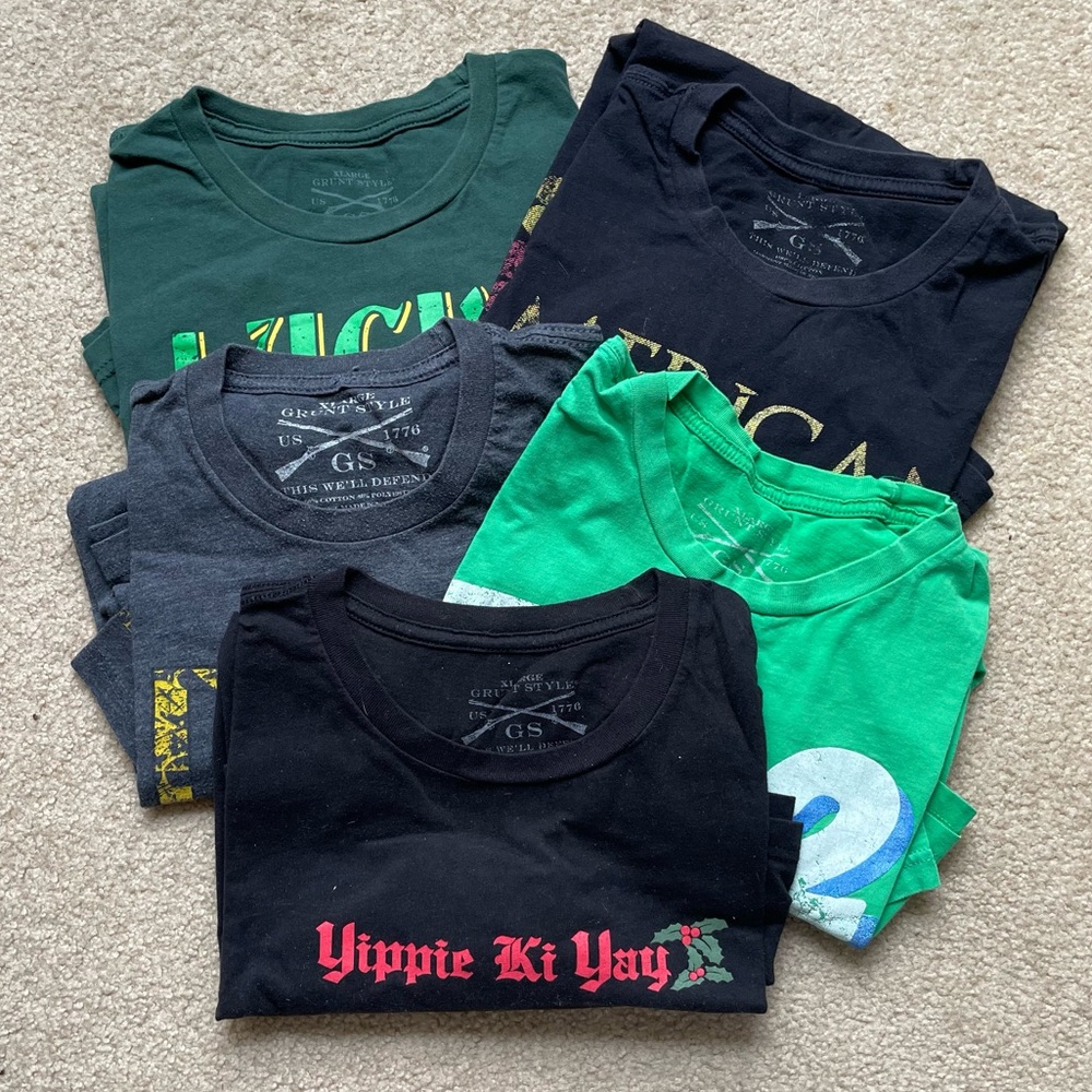 Lot Of 5 - Grunt Style - Mens Short Sleeve T-Shirt - Size X-Large - see photos